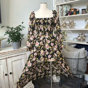 Floral Split Maxi Romper Dress NWT